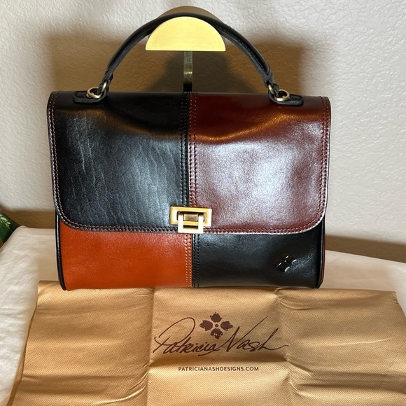 Patricia Nash Handbags - New Patricia Nash Yoeky Leather Top Handle Crossbody Vintage Color Block NWT